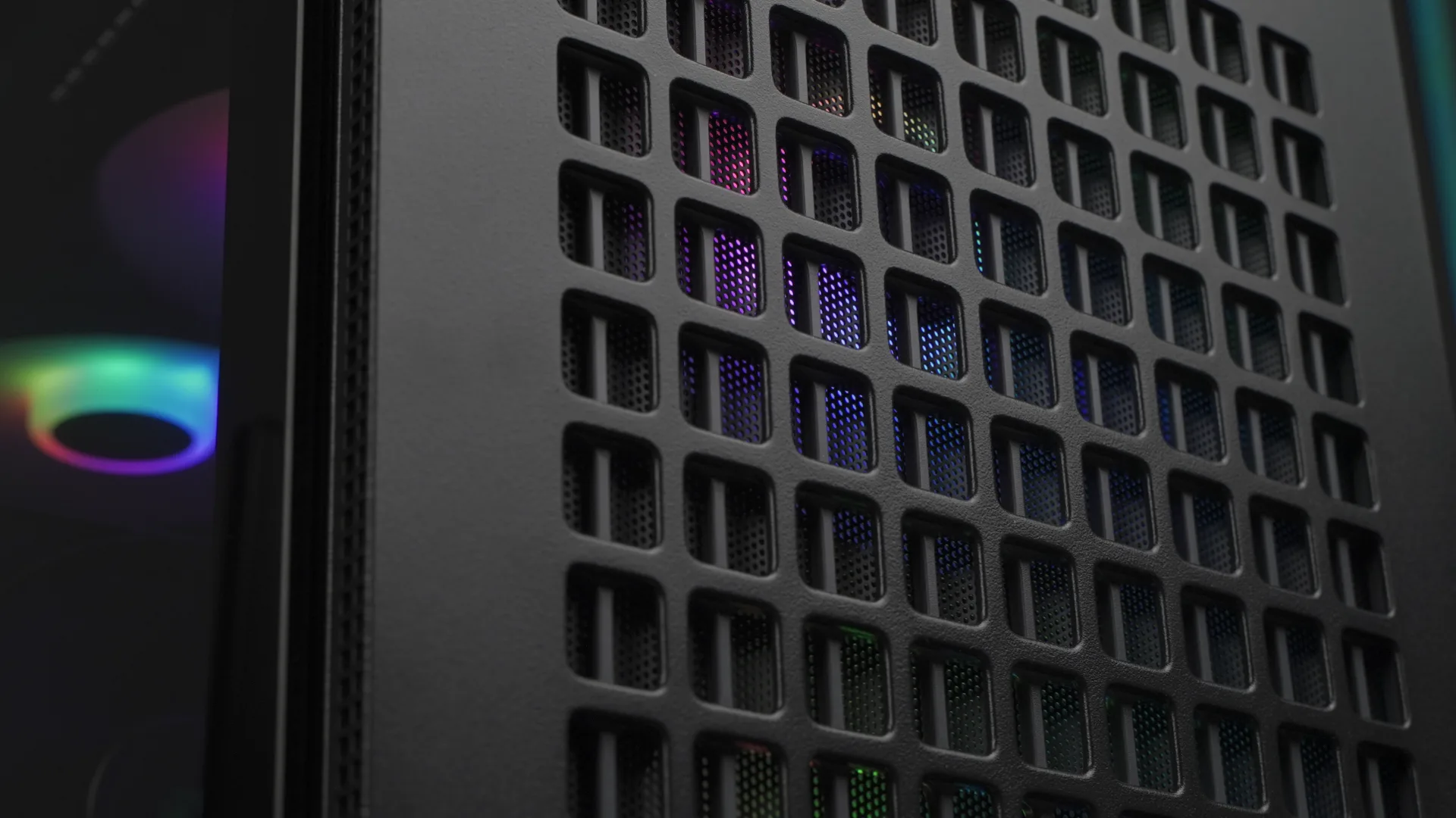 Honeycomb perforation — the dominant visual motif, optimised for airflow