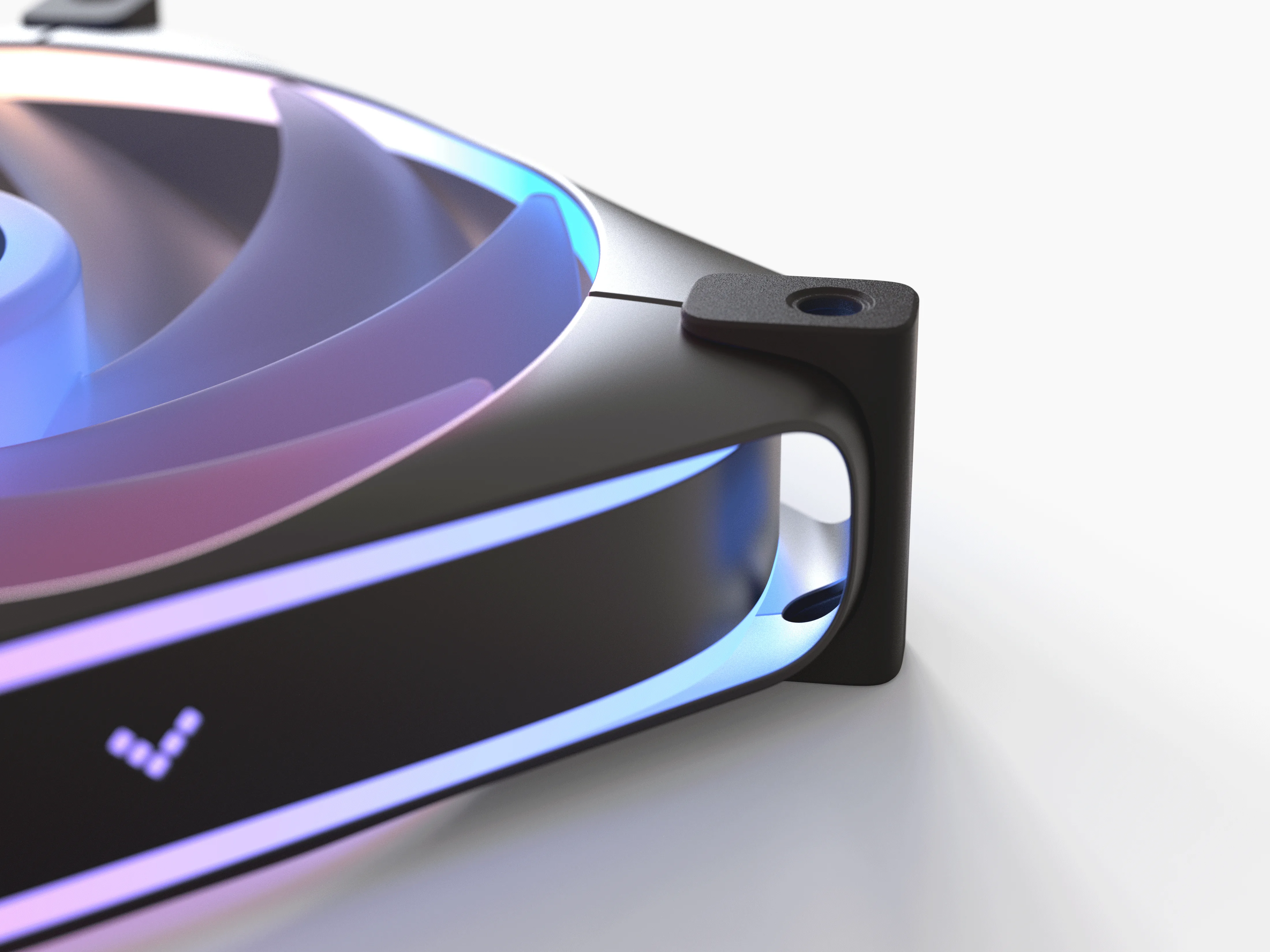 A flexible PCB threads light evenly along the chamfered edge